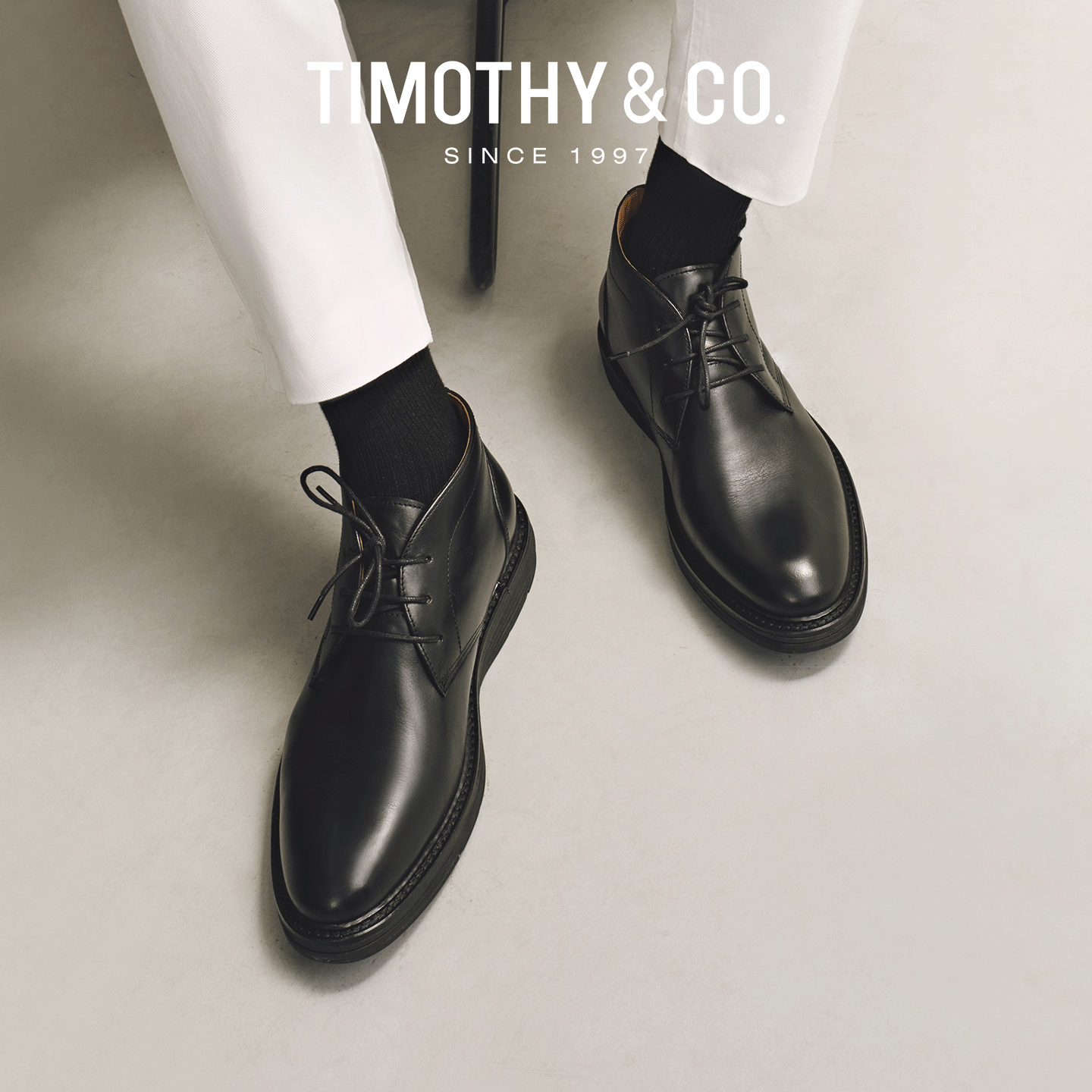 TIMOTHY&CO./迪迈奇牛皮沙漠靴新款经典复古英伦休闲皮鞋男