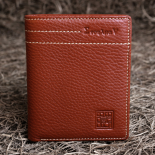 敞口皮夹真皮立体卡位荔枝纹钱夹 竖版 藏皮客头层牛皮男式 钱包短款