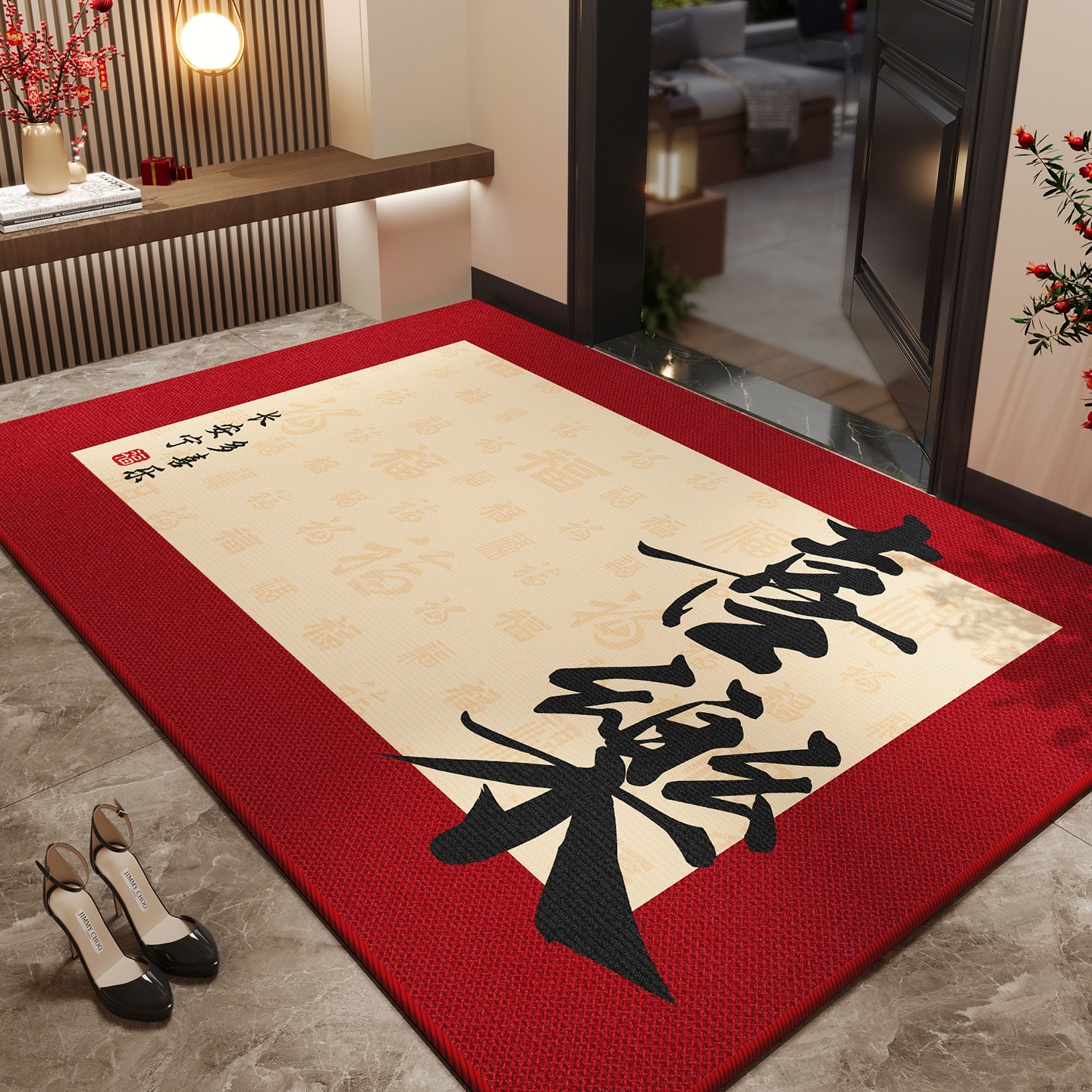 【秒杀5折起】红色喜庆进门地垫