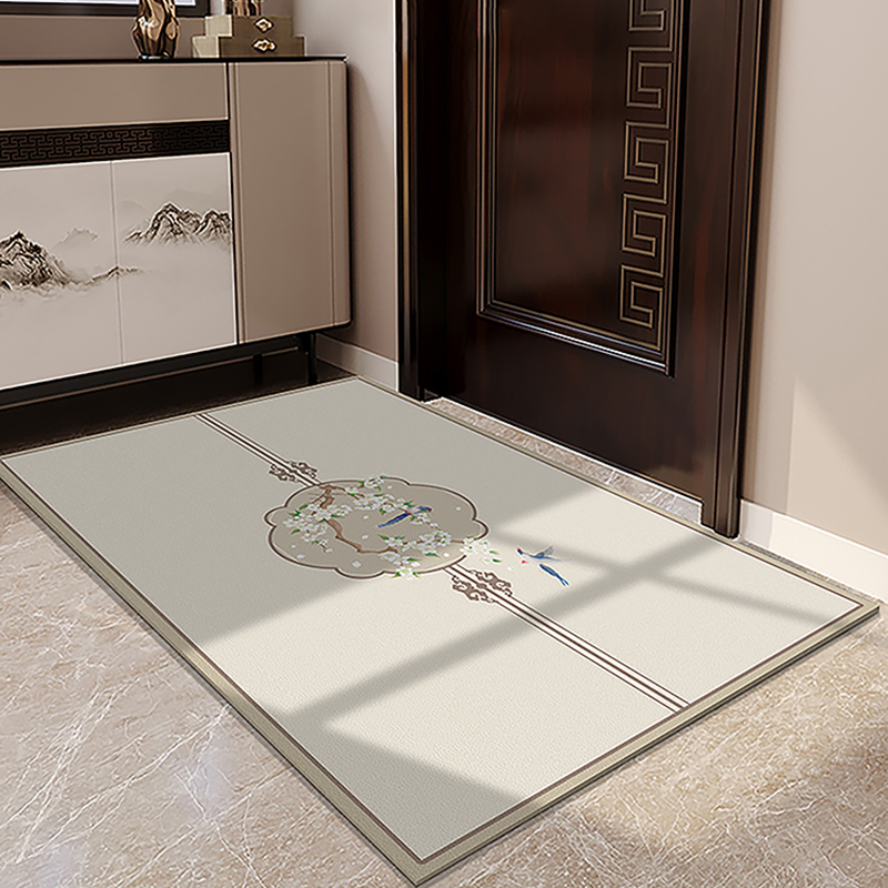 中式风景画皮革入户地垫