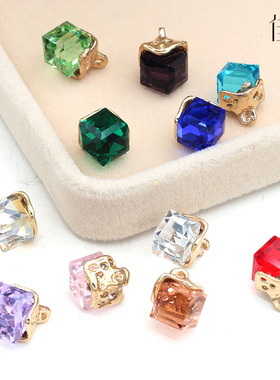 10毫米衬衫纽扣粉红披肩扣子手缝蓝色毛衣小钻扣方形水晶水钻饰品