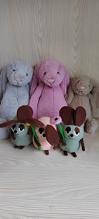 外单孤品日本田鼠灯芯绒兔子公仔玩偶