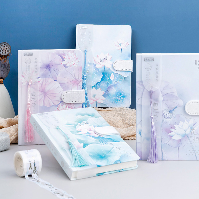 网红手账本曲池荷磁扣本日系简约ins风记事本可爱少女心笔记本子