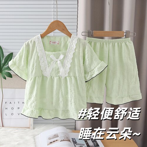 儿童可爱公主风女夏季薄款睡衣