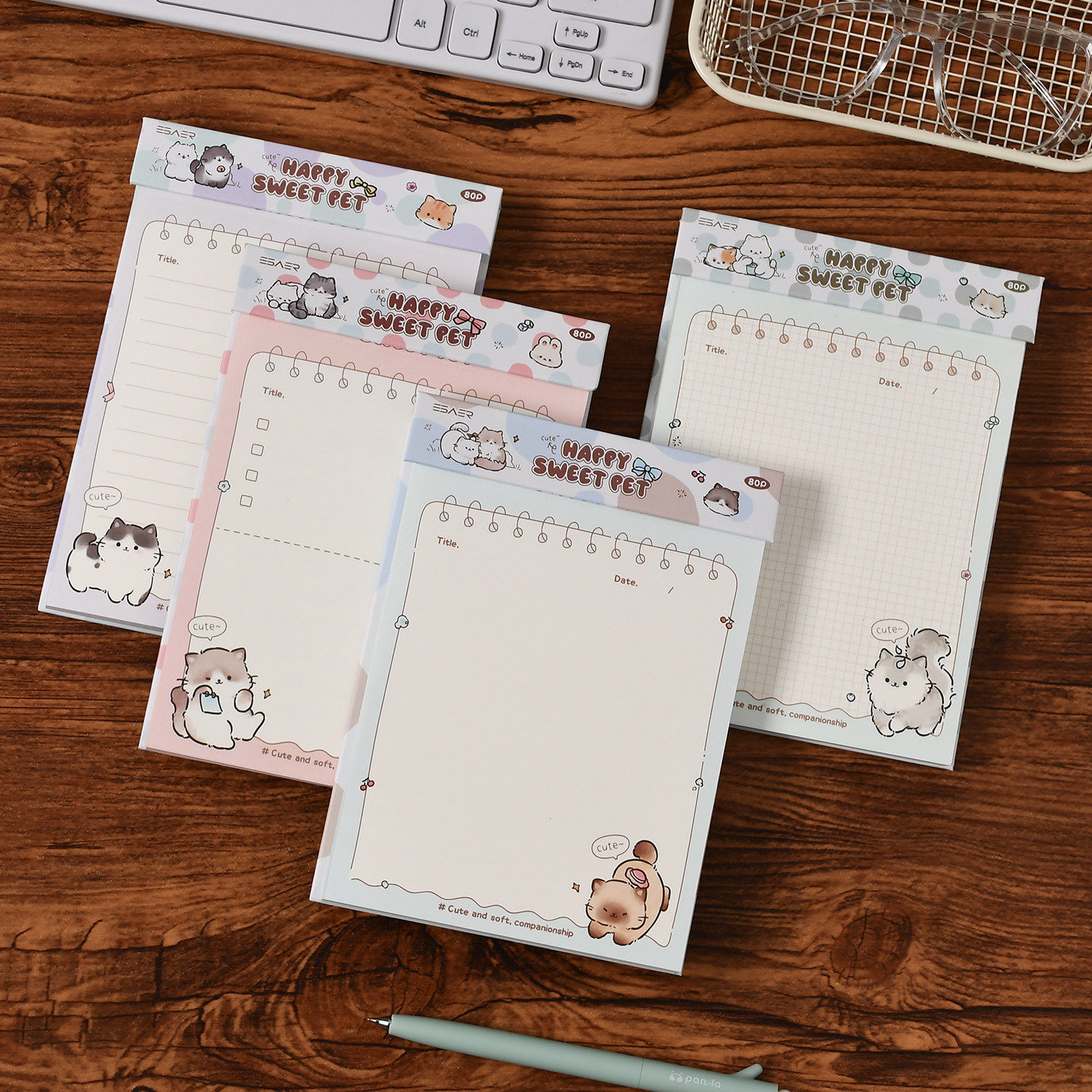 点点萌物可撕拍纸本可爱风高颜值学生B6便签纸网格横线笔记便签本