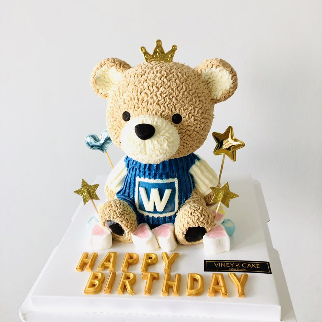 小熊武汉网红创意立体儿童芝士奶油慕斯生日蛋糕同城配送木糖醇