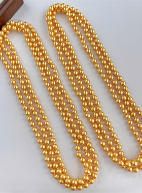 金色珍珠超长项链180cm毛衣链