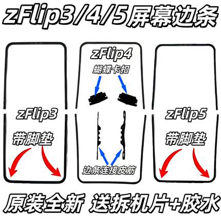 适用于三星Z Flip3 4 5 6F7110屏幕压条W23边条卡塞F7210边框支架