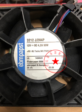 EBMPAPST 四线9CM厘米9038大电流单风扇 3212 J/2H4P 12V 4.2A