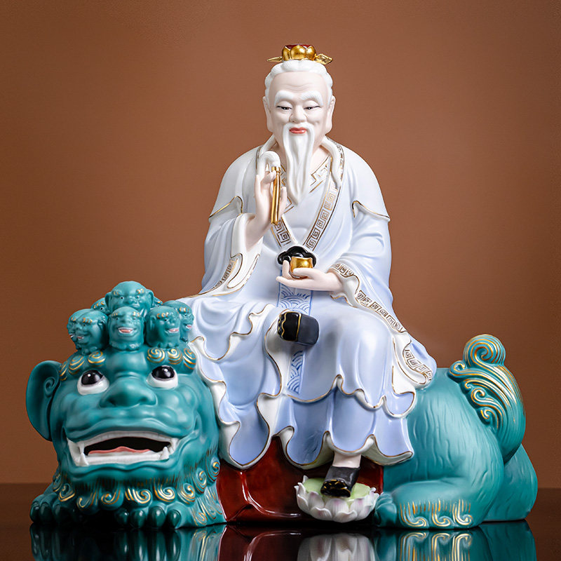 德化陶瓷道家太乙救苦天尊神像家用供奉摆件东极太乙真人青华大帝