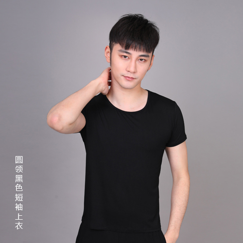 舞蹈服形体上衣莫代尔练功服男士