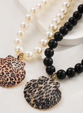 海边度假立体贝壳吊坠项链锁骨坠