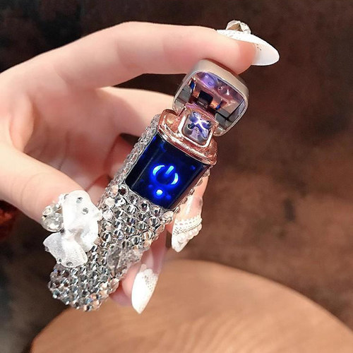 打火机镶钻女士新款充电高档触屏