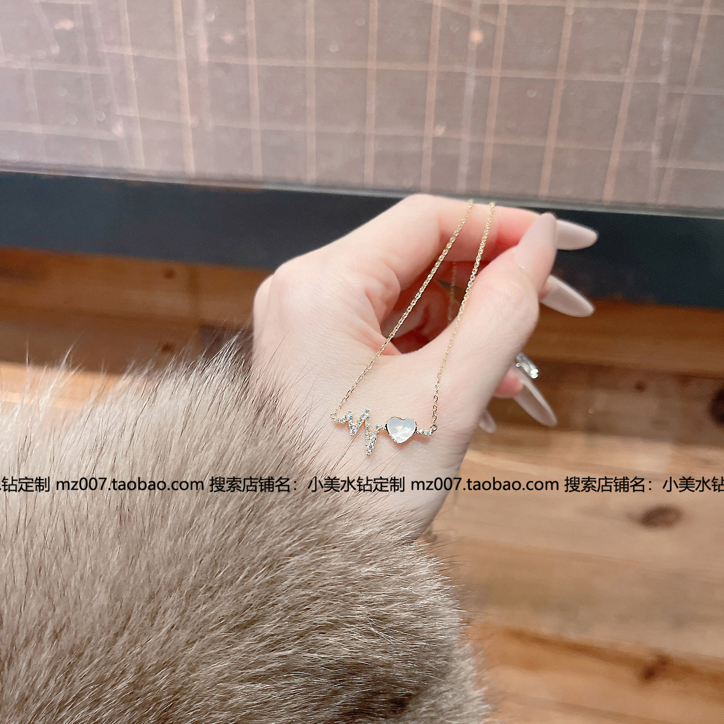 爱心项链女士纯银轻奢小众设计感
