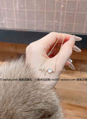 爱心项链女士纯银轻奢小众设计感