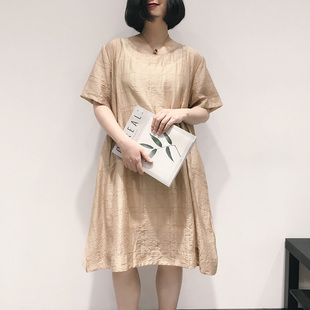 连衣裙女夏季新款2025设计感小众轻薄肌理暗纹雪纺宽松韩版中长裙