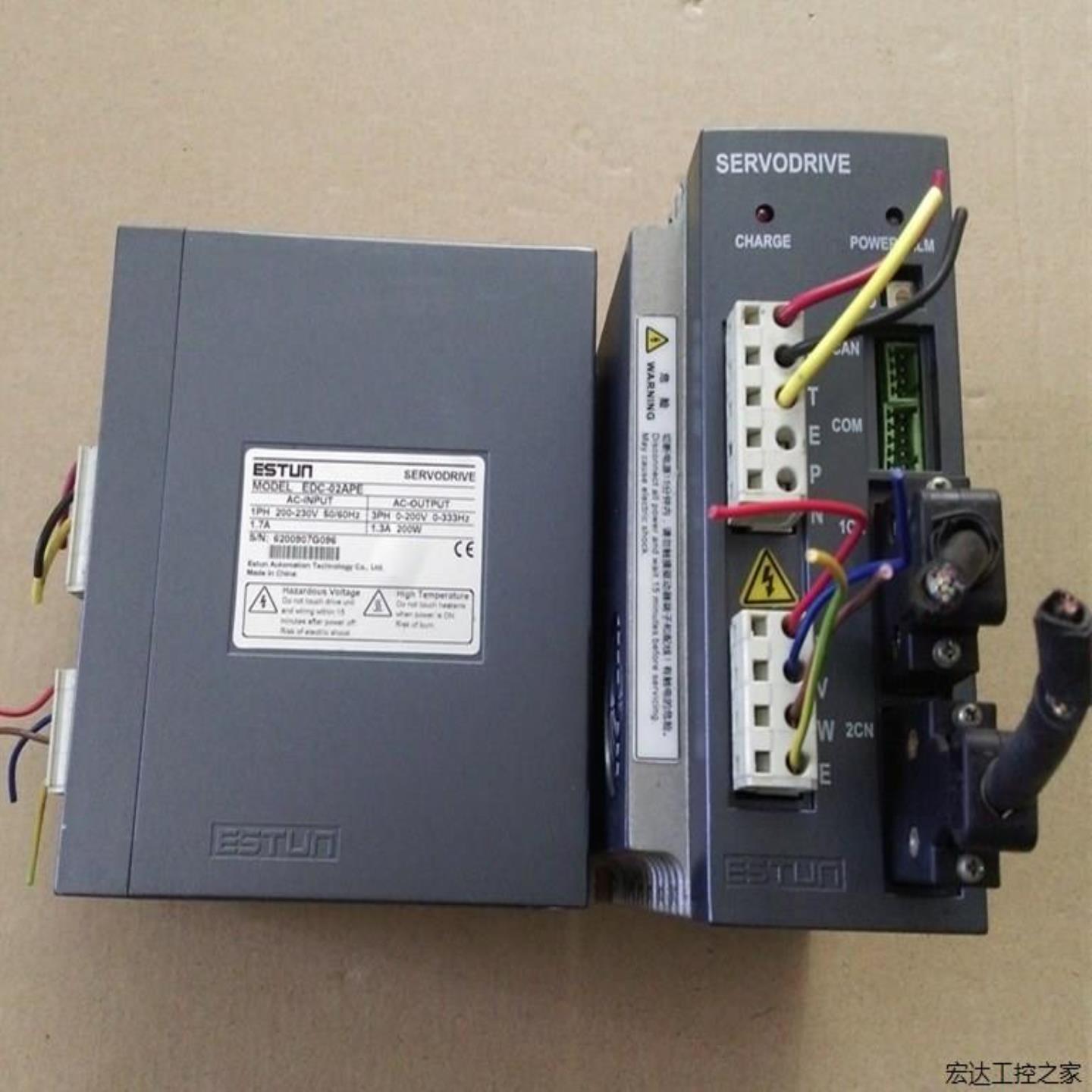拆机埃斯顿200W伺服电机驱动器 EDC-02APE EMJ-02APA22 包好