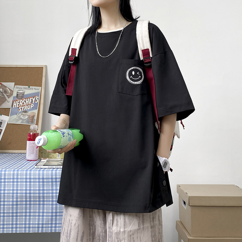 夏季男女士印花圆领短袖T恤五分袖圆领衫7161-P35,男装T恤,电商B380（原B361）