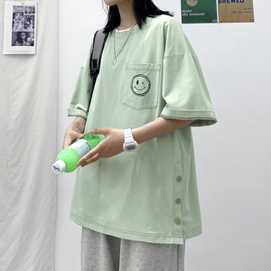 夏季男女款印花圆领短袖T恤五分袖圆领衫 7161-P35图片