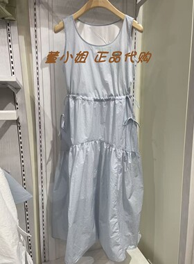 Z6Z04SS064紫涵正品国内代购2026夏季新款蓝色无袖收腰背心连衣裙