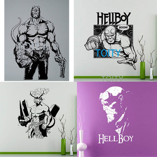 魔幻电影Hellboy地狱男爵墙贴装 饰贴纸男生宿舍卧室客厅贴画壁贴