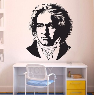 贝多芬墙贴画古典音乐作曲家Beethoven肖像海报贴纸壁画墙面装 饰