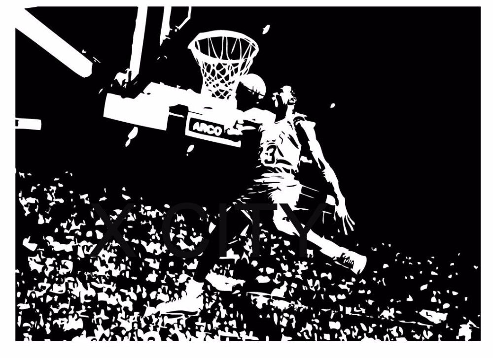 迈克尔乔丹空中大灌篮墙贴篮球运动明星贴纸Michael Jordan贴画
