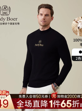 【100%绵羊毛】Raidy Boer/雷迪波尔2025秋男烧花毛衣羊毛衫5057