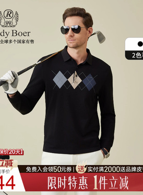 【弹力棉】Raidy Boer/雷迪波尔2025年秋男菱格长袖T恤POLO衫6350