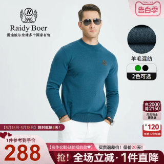 Raidy Boer/雷迪波尔男装秋冬双尖钻工艺羊毛混纺针织衫毛衣5040