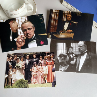 教父明信片马龙白兰度阿尔·帕西诺经典电影卡片剧照复古风好莱坞