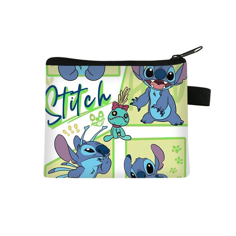 新款包包史迪仔零钱包女童可爱耳机时尚收纳袋潮流拉链钥匙卡包