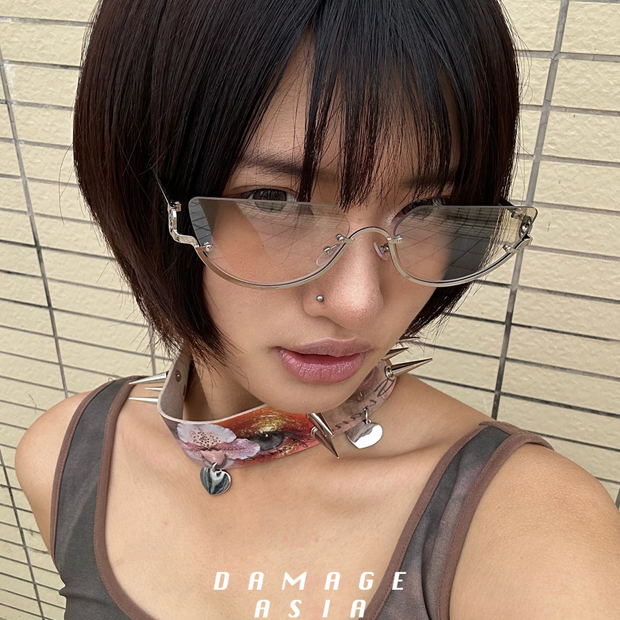 【亚洲眼镜公司】Y2K版框辣妹墨镜半圆飞行员彩色小众眼镜太阳镜