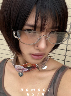 【亚洲眼镜公司】Y2K版框辣妹墨镜半圆飞行员彩色小众眼镜太阳镜