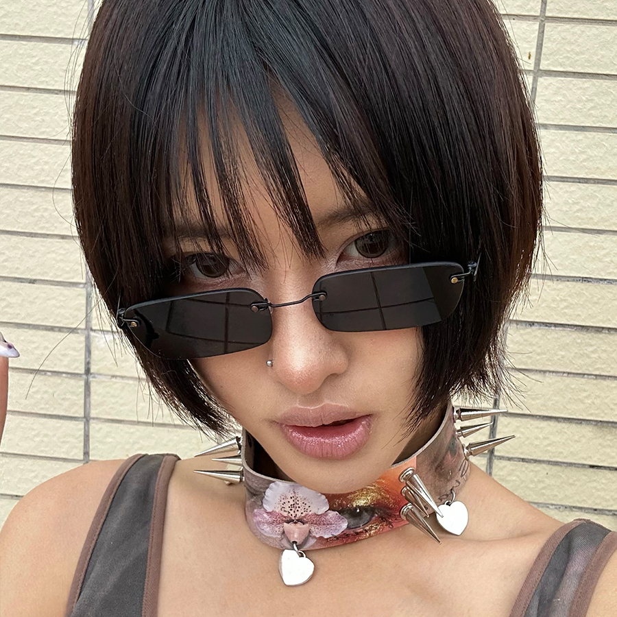 【亚洲眼镜公司】Y2K金属无框彩色小框墨镜小众眼镜太阳镜