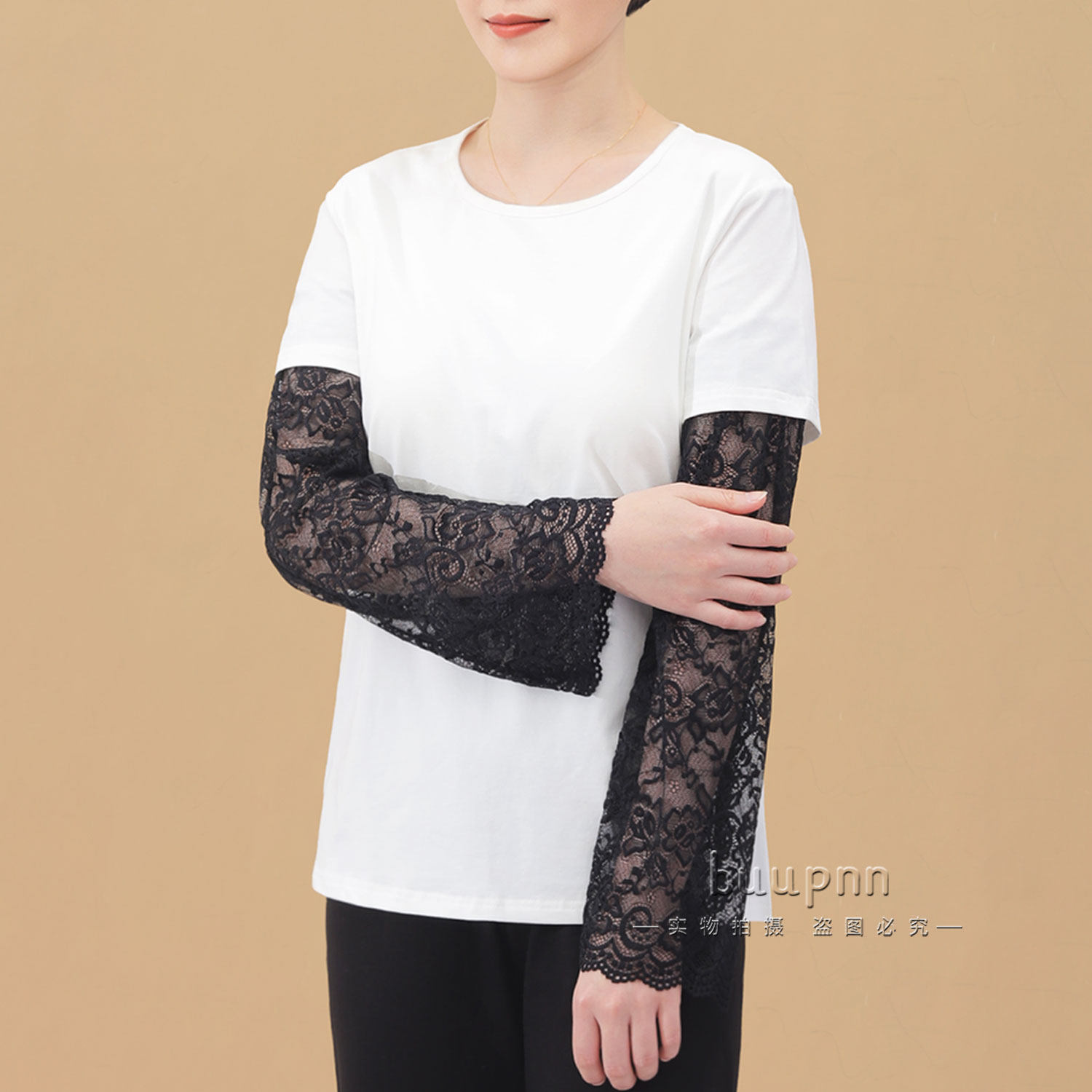 假袖子百搭女高档长袖蕾丝防晒袖套内搭叠穿遮拜拜肉