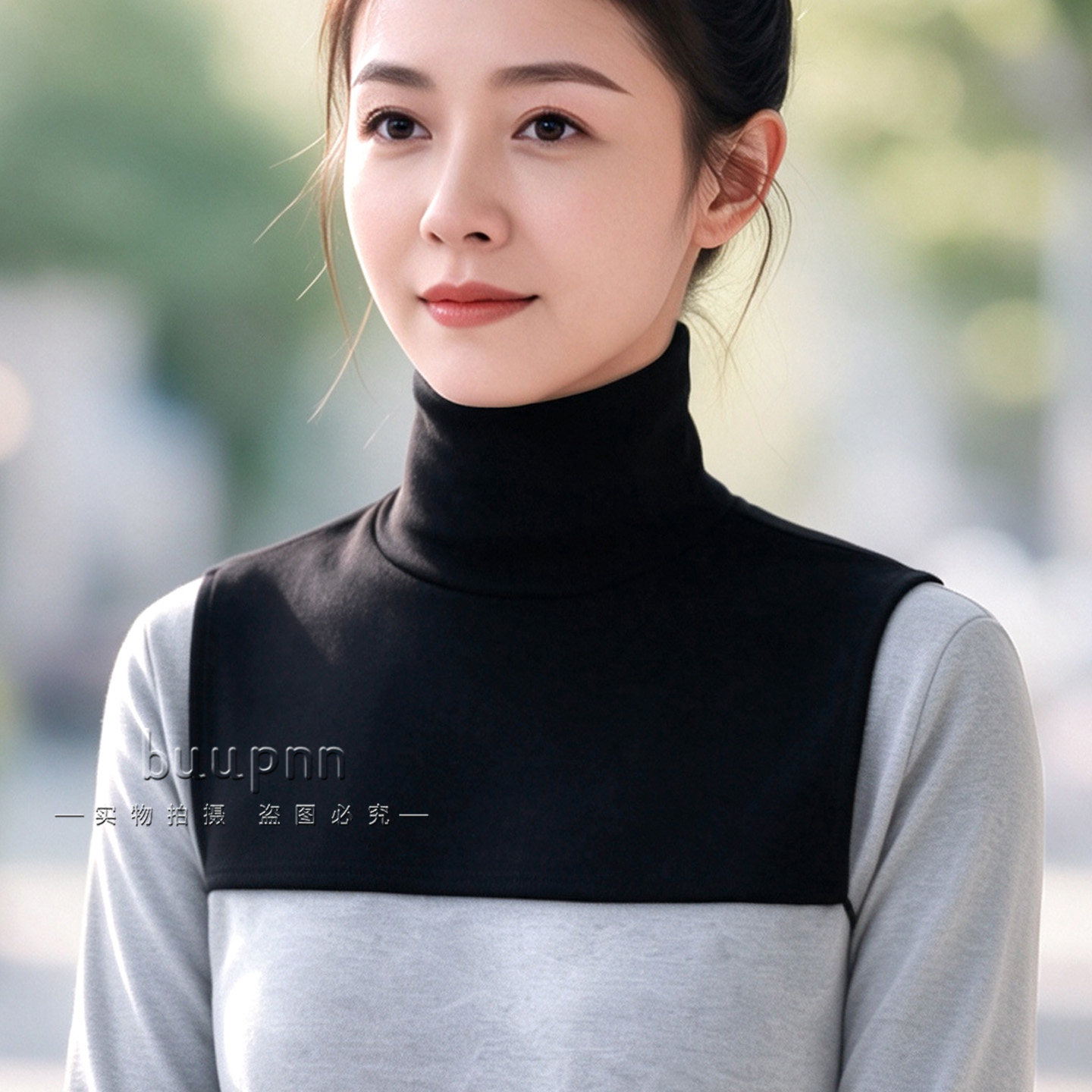 高领护颈脖套内搭假领女防寒保暖防风针织围脖打底披肩衣领男