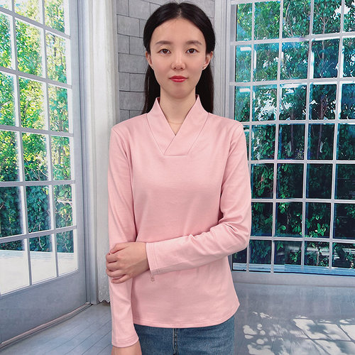 汉服V领内搭女长袖T恤