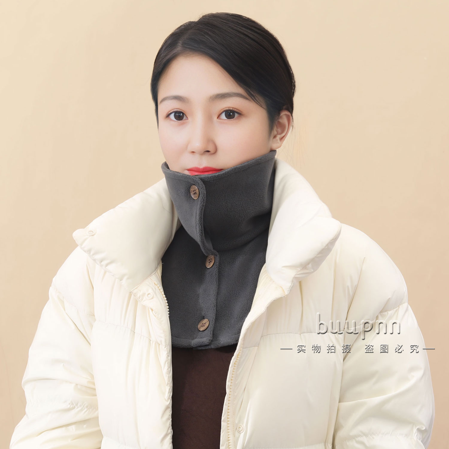 保暖护颈女士羽绒服防脏假领子冬