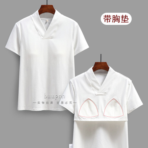 带胸垫短袖改良汉服短袖上衣
