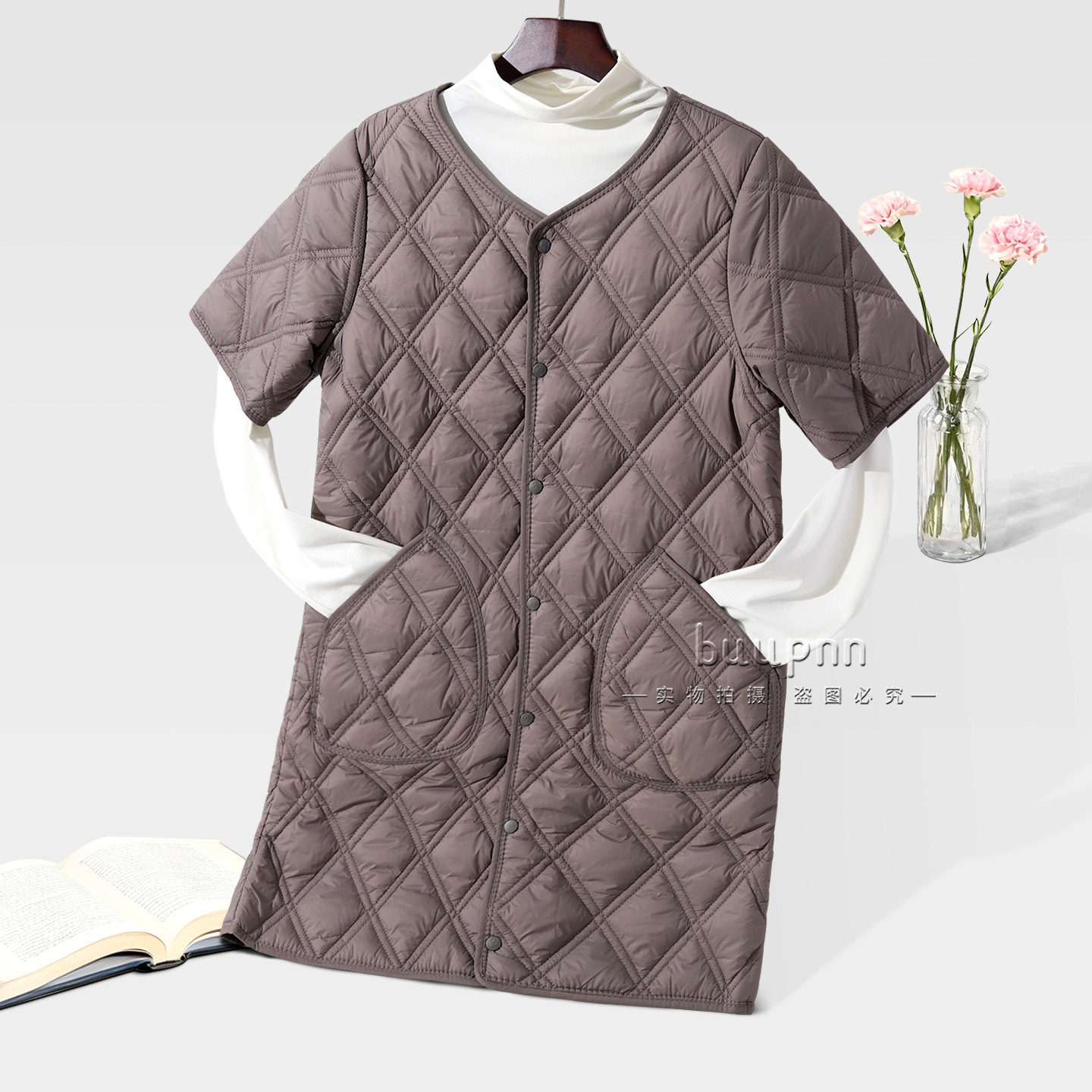 中长款五分袖棉服外套女冬季中袖轻薄夹棉保暖马甲,女装/女士精品,棉衣/棉服,淘宝优惠券,粉丝福利购,淘宝优惠卷