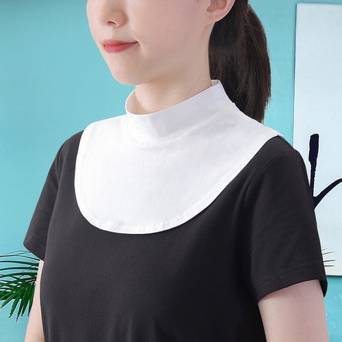 低领护颈百搭棉质女假领子