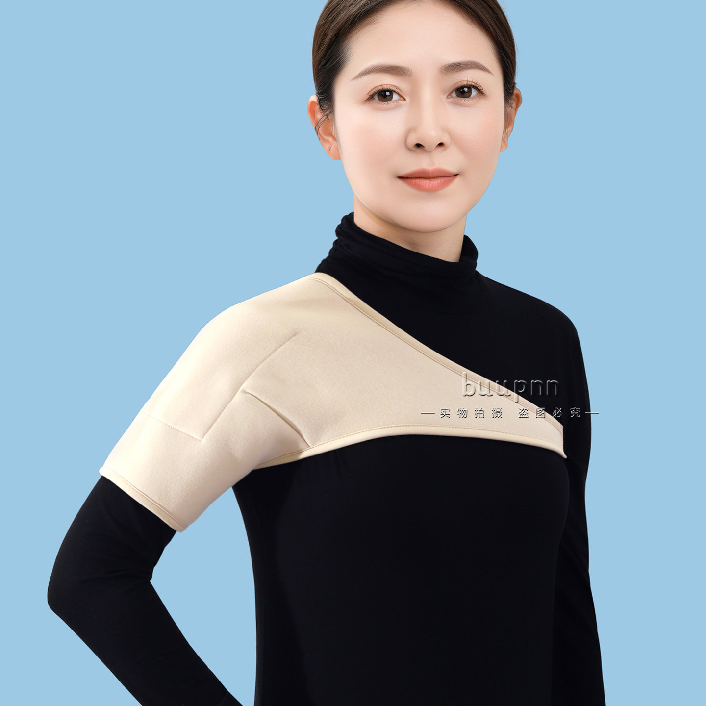 加绒半边护肩坎肩睡觉单边套袖保暖肩周手臂套放暖贴加热