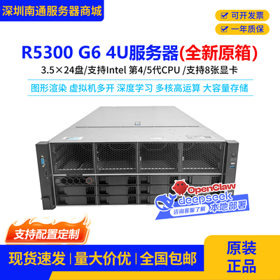 R5300 G6服务器4U机架式24盘位PCIe 5.0 ai人工智能深度学习主机