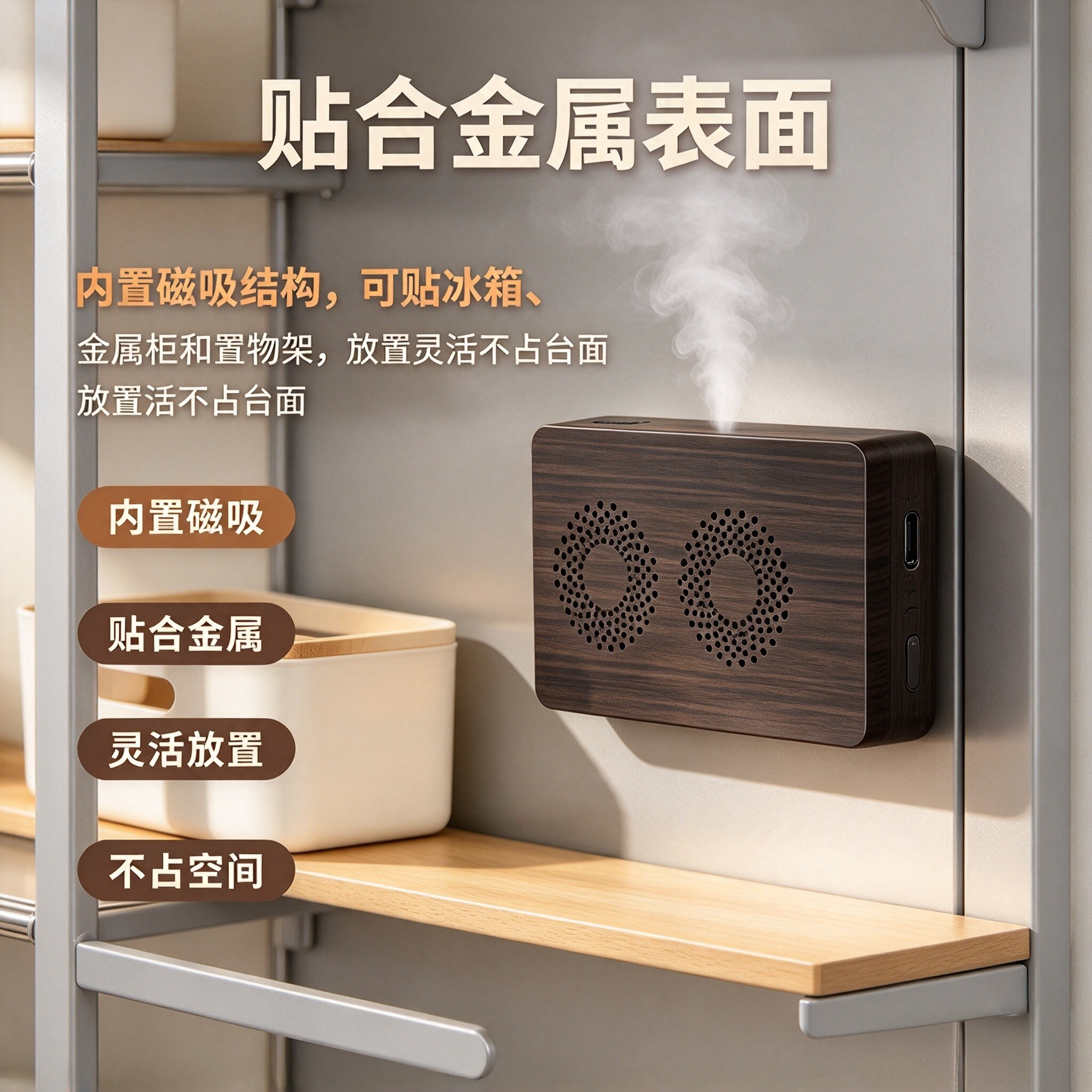 家用磁吸自动扩香净化空气香薰机