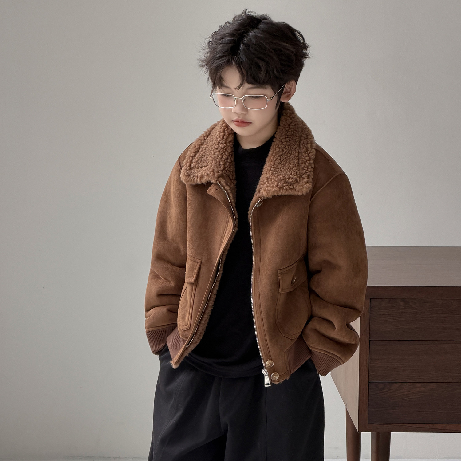 冬装新品儿童羊毛皮草外套中大男童厚款皮毛一体机车款上衣潮韩版,童装/婴儿装/亲子装,皮草/仿皮草,淘宝优惠券,粉丝福利购,淘宝优惠卷