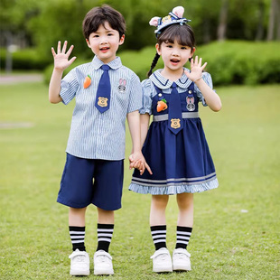 六一疯狂动物城儿童演出服兔子警官短裤套装男童COS女童朱迪衣服