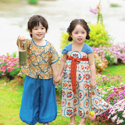 2026夏季儿童新中式短袖唐装