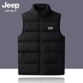2025秋冬季 JEEP SPIRIT棉马甲男士 加厚保暖休闲背心立领加绒外套