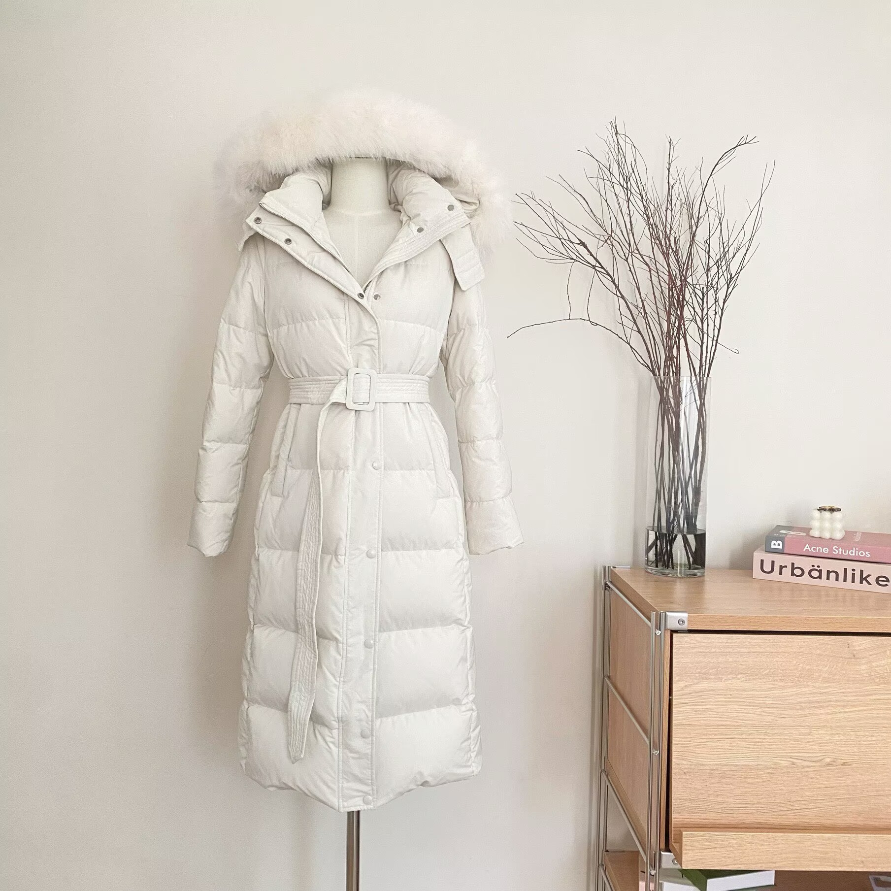 Chill巧儿90白鸭绒狐狸毛羽绒服